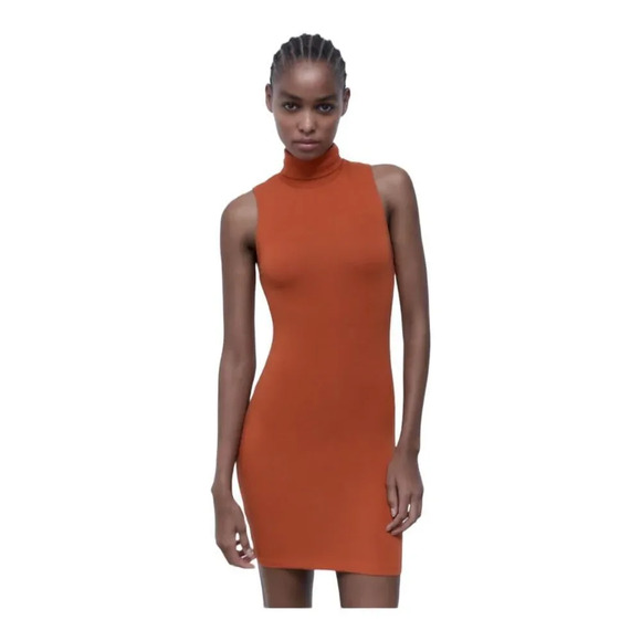 ZARA | Orange | HALTER DRESS - Picture 5 of 6